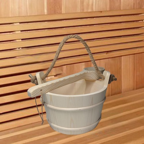 Sauna bucket and ladle - bucket, with