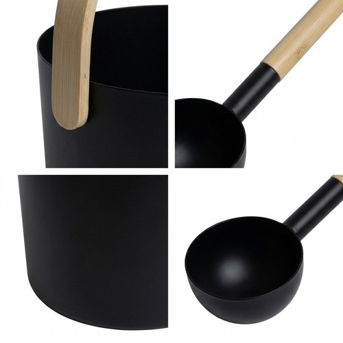 Sauna bucket set - wooden, handle