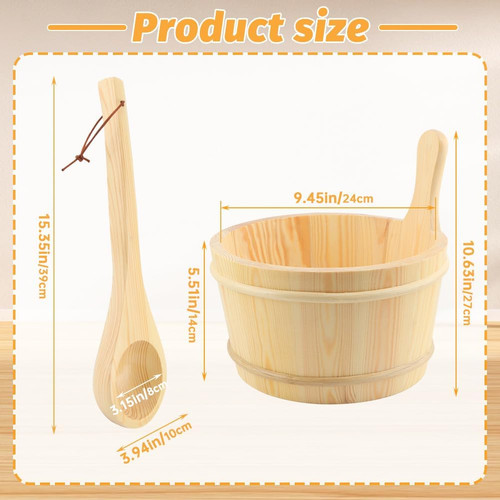 Wooden bucket and ladle set - and, set,4l