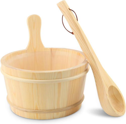 Wooden bucket and - bucket, set,4l