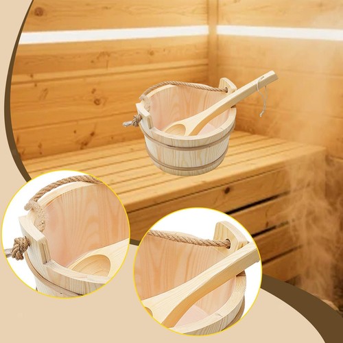 Wooden sauna bucket and ladle - sauna,
