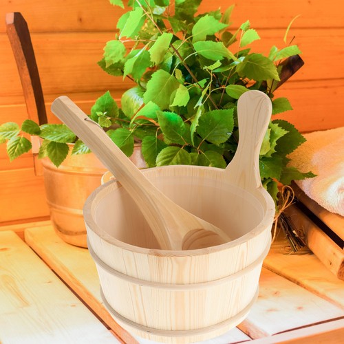 2pcs wooden sauna bucket - 2pcs,