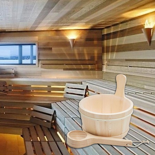 Sauna bucket with ladle - with,