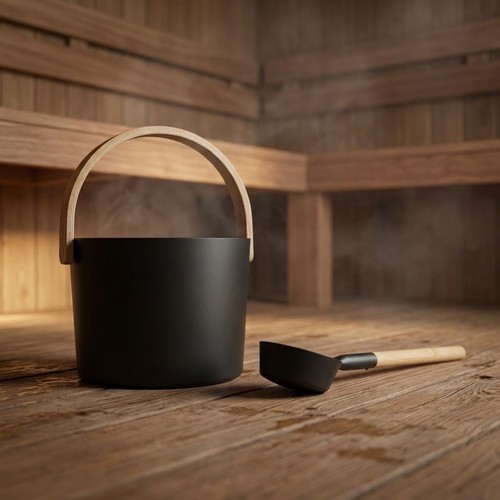 Sauna bucket and - bucket, ladle